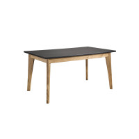 Manhattan Comfort CS96109 Rustic Mid-Century Modern Jackie 6-Seating Dining Table  in Dark Grey and Natural Wood